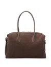 Yuzefi Brioche Large Rectangular Suede Shoulder Bag In Brown