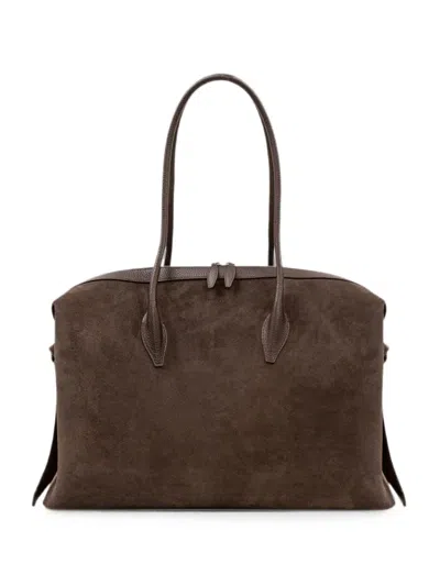 Yuzefi Large Brioche Suede Tote Bag In Brown