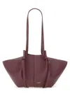 Yuzefi Shoulder Bags With Textured Finish And Long Handles In Burgundy