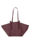 Yuzefi Shoulder Bags With Textured Finish And Long Handles In Burgundy
