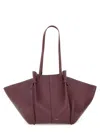 Yuzefi Shoulder Bags With Textured Finish And Long Handles In Burgundy