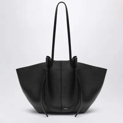 Yuzefi Large Mochi Bag In Black Pebblegrained Leather