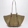 Yuzefi Large Mochi Bag In Fennel Suede Leather In Brown