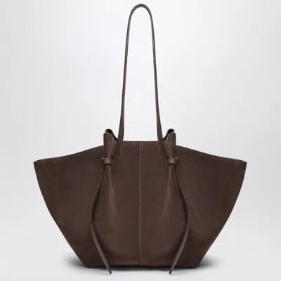 Yuzefi Large Mochi Bag In Nutmeg Suede Leather