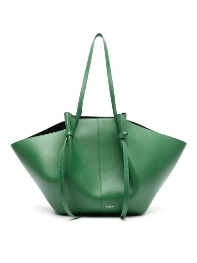 Yuzefi Mochi Leather Tote Bag In Green