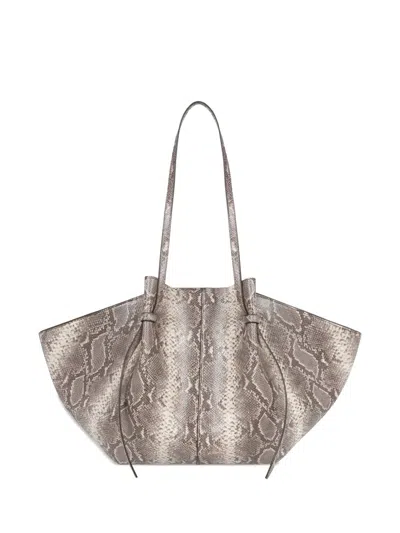 Yuzefi Large Mochi Leather Shoulder Bag In Brown