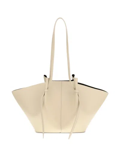 Yuzefi Large Mochi Leather Shoulder Bag In Neutral