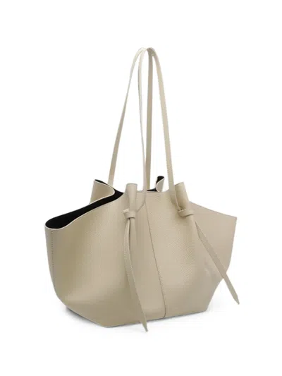 Yuzefi Large Mochi Leather Shoulder Bag In Neutral