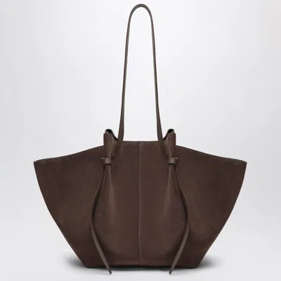 Yuzefi Large Mochi Mini Bag In Suede Leather In Brown