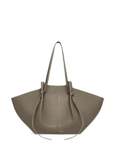 Yuzefi Large Mochi Pebble-grain Leather Shoulder Bag In Green