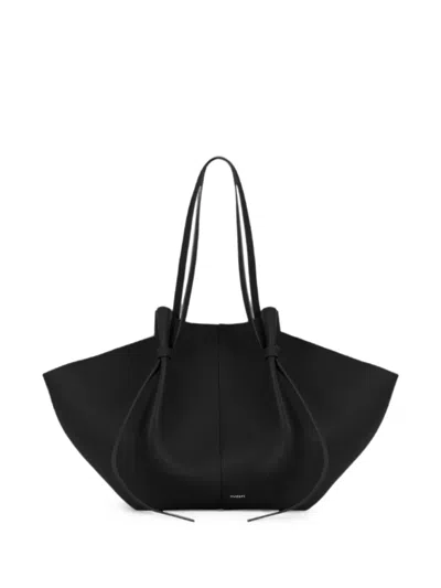 Yuzefi Large Mochi Pebble-grain Leather Tote Bag In Black