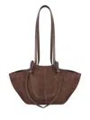 Yuzefi Large Mochi Suede Knot Shoulder Bag In Brown