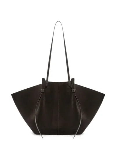 Yuzefi Large Mochi Suede Shoulder Bag In Brown