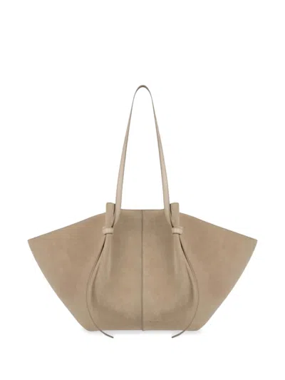 Yuzefi Large Mochi Suede Shoulder Bag In Brown