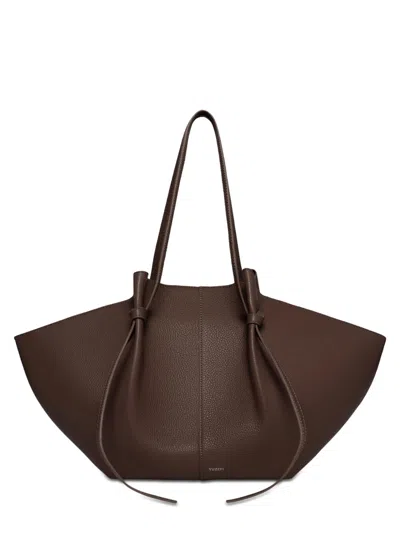 Yuzefi Large Mochi Woven Knotted Bag In Brown