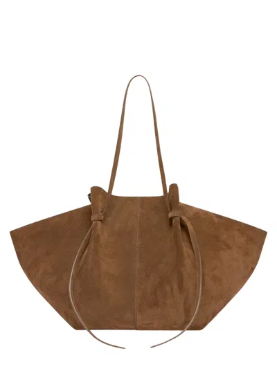 Yuzefi Large Suede Tote Bag In Brown
