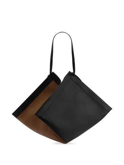 Yuzefi Large Wonton Leather Shoulder Bag In Black