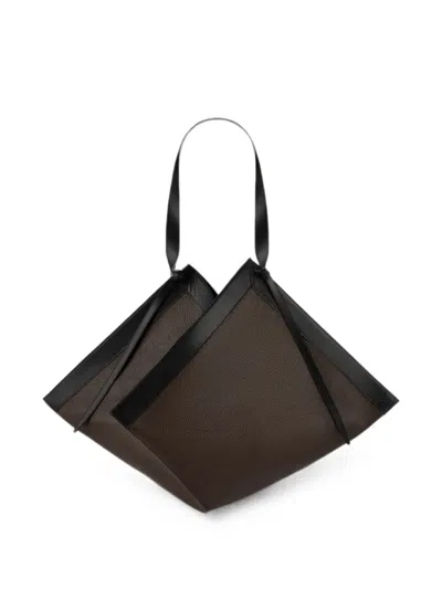 Yuzefi Structured Tote Bag Material Size Strap In Black