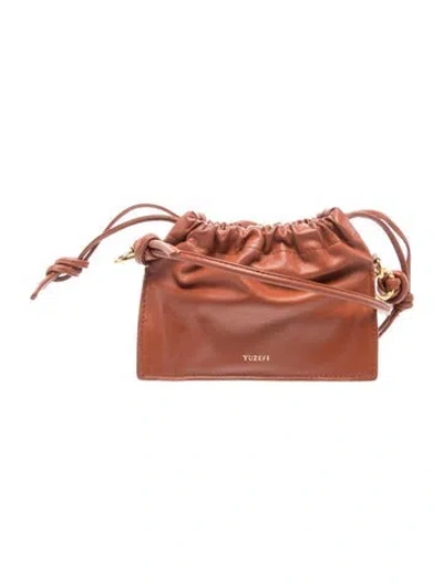 Pre-owned Yuzefi Leather Bucket Bag In Brown