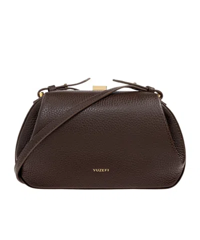 Yuzefi Leather Clasp-detail Shoulder Bag In Black