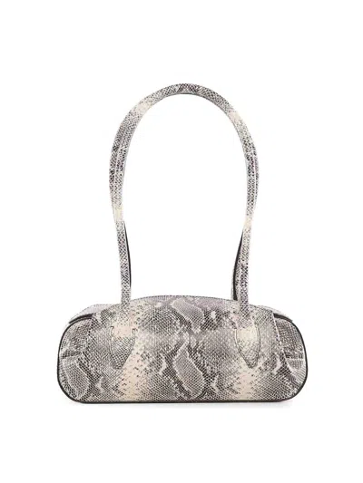 Yuzefi Leather Oyster Shoulder Bag In White