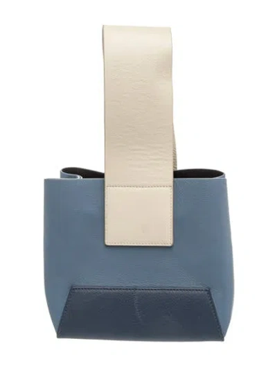 Pre-owned Yuzefi Leather Top Handle Bag In Blue