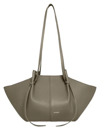 Yuzefi Leather Tote Bag In Beige