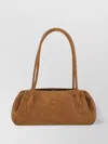 Yuzefi Long Handle Rectangular Shape Suede Finish Shoulder Bag
