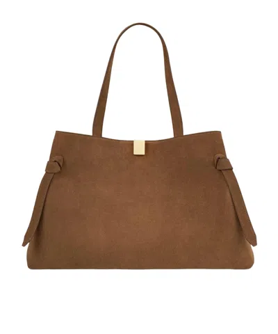 Yuzefi Maxi Gyoza Tote Bag In Brown