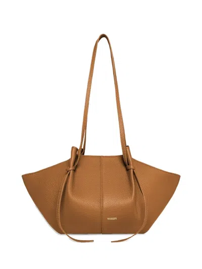 Yuzefi Medium Mochi Grained Leather Tote Bag In Brown