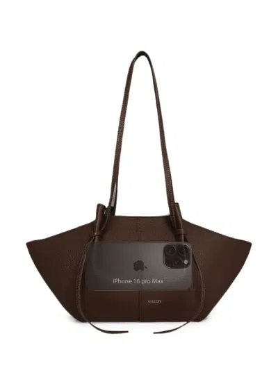 Yuzefi Medium Mochi Suede Shoulder Bag In Brown