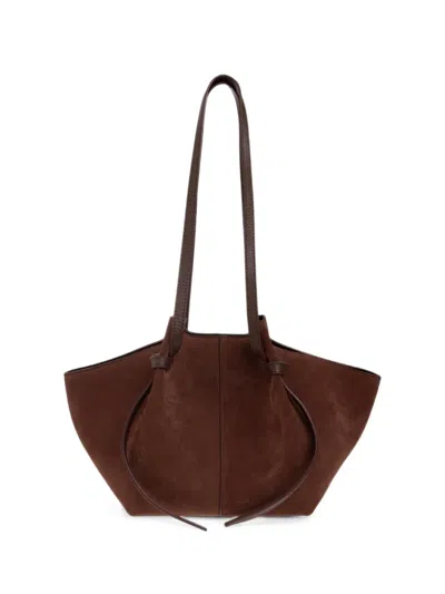 Yuzefi Medium Mochi Suede Tote Bag In White