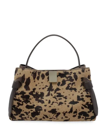 Yuzefi Mini Gyoza Animal-print Tote Bag In Black
