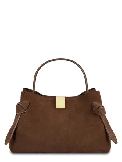 Yuzefi Mini Gyoza Folded Silhouette Handbag In Brown