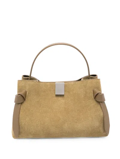 Yuzefi Mini Gyoza Knot-detail Tote Bag In Nude