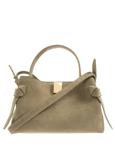 Yuzefi Mini Gyoza Suede Tote Bag In Green