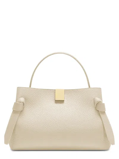 Yuzefi Mini Gyoza Textured Leather Handbag In White