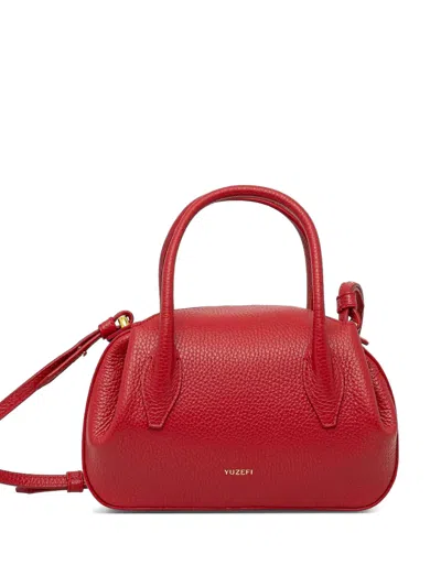 Yuzefi Mini Oyster Duffle Logo-detail Tote Bag In Red