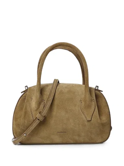 Yuzefi Mini Oyster Duffle Suede Handbag In Brown