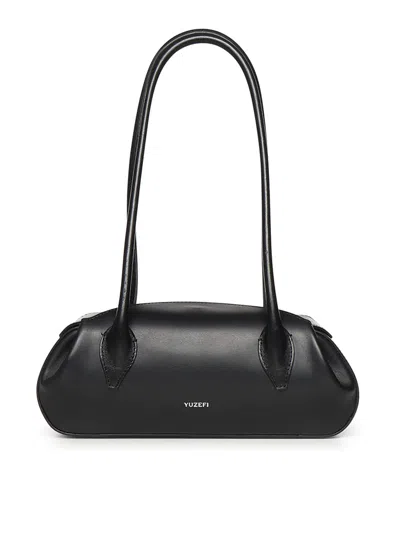 Yuzefi Mini Oyster Leather Bag In Black