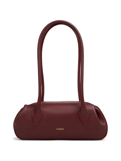 Yuzefi Magnetic Buckle Shoulder Bag In Burgundy