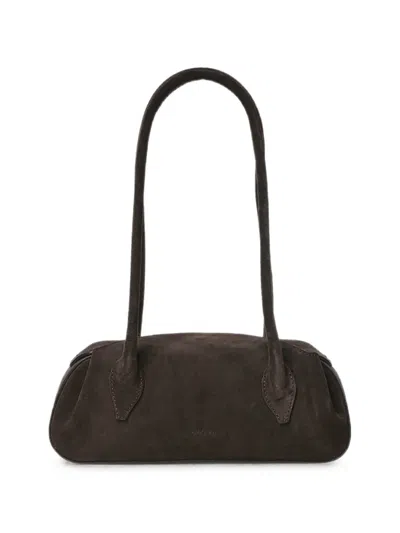 Yuzefi Mini Oyster Suede Shoulder Bag In Brown