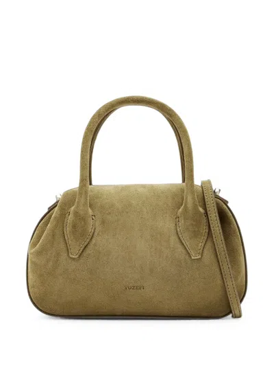 Yuzefi Mini Oyster Suede Tote Bag In Burgundy
