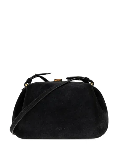 Yuzefi Mini Oyster Suede-finish Chain-link Tote Bag In Black