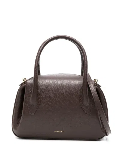 Yuzefi Mini Oyster Tote Bag In Brown