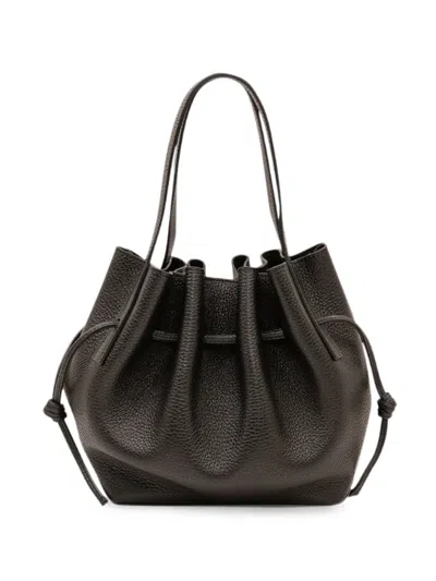Yuzefi Mini Scallop Pebble-leather Tote Bag In Brown