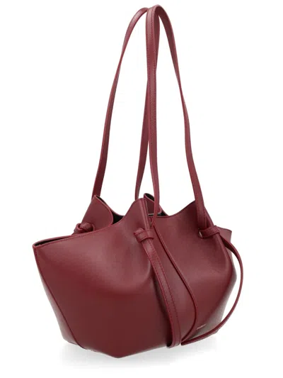 Yuzefi Mini Smooth Leather Shoulder Bag In Burgundy