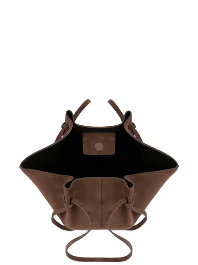 Yuzefi Mochi Curves Mochi Suede Tote Bag In Brown