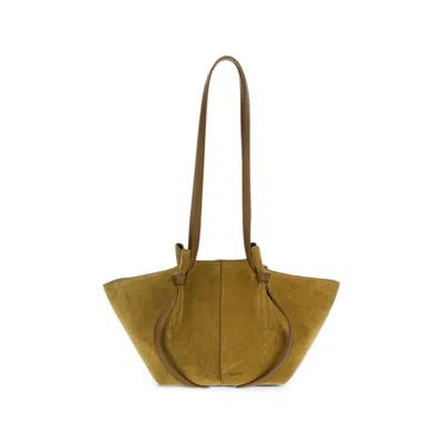 Yuzefi Mochi Knot-detail Suede Shoulder Bag In Green