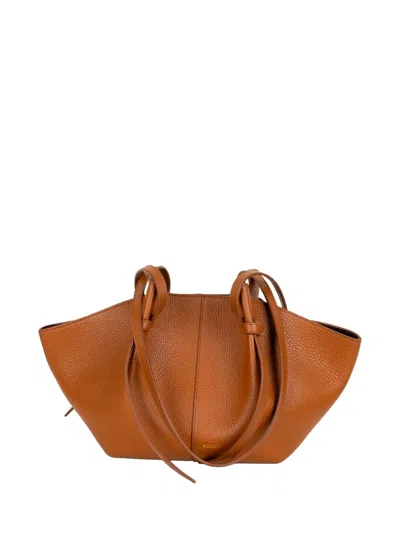 Yuzefi Mochi Knotted Leather Tote Bag In Brown
